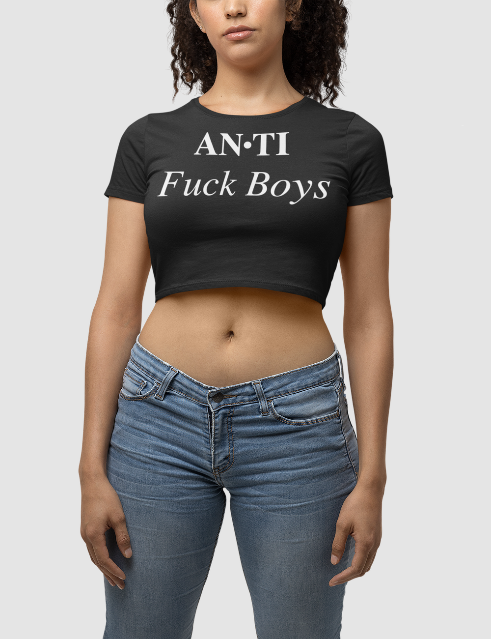 Anti Fuck Boys | Women's Fitted Crop Top T-Shirt OniTakai