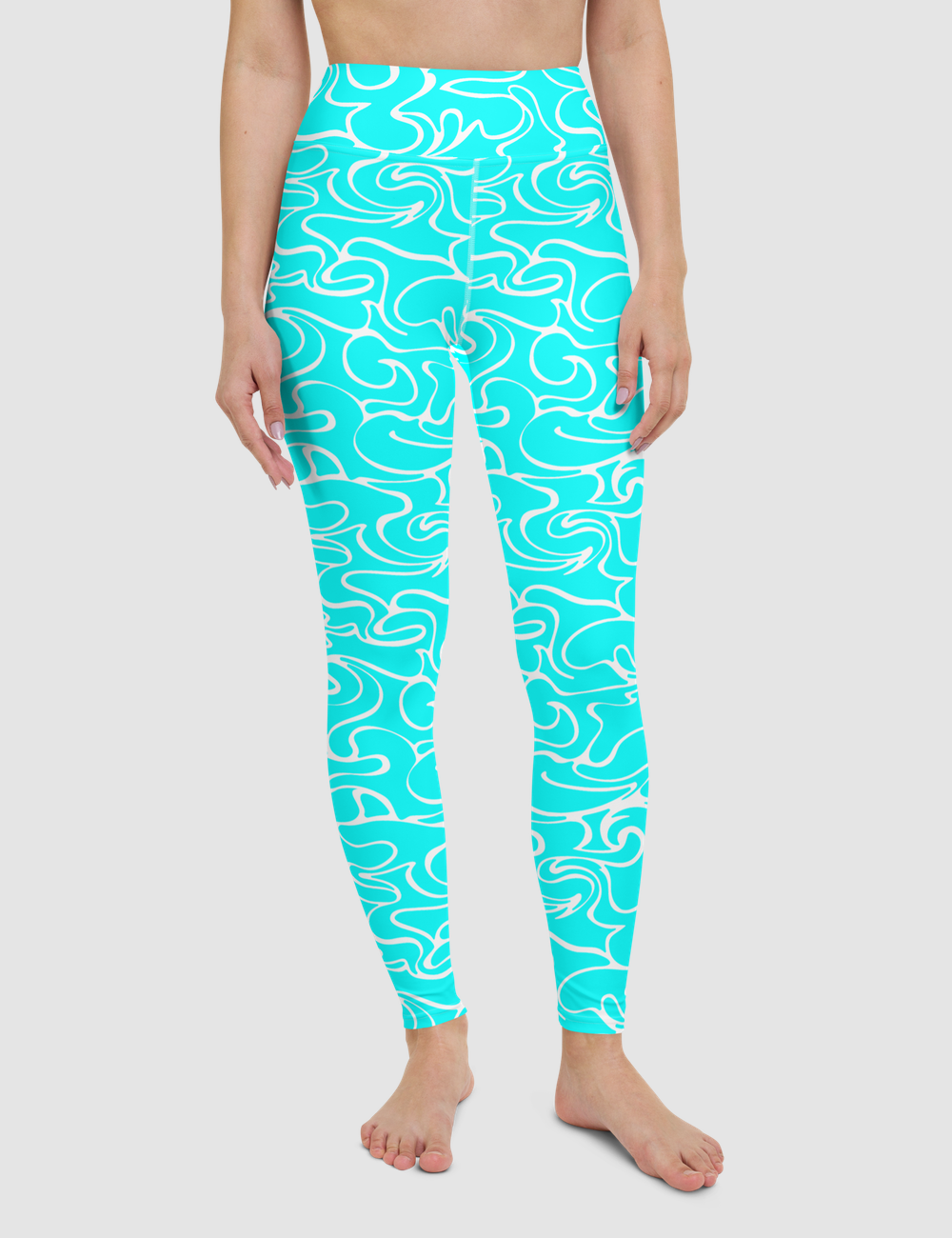 Aqua Camouflage | Women's High Waist Yoga Leggings OniTakai