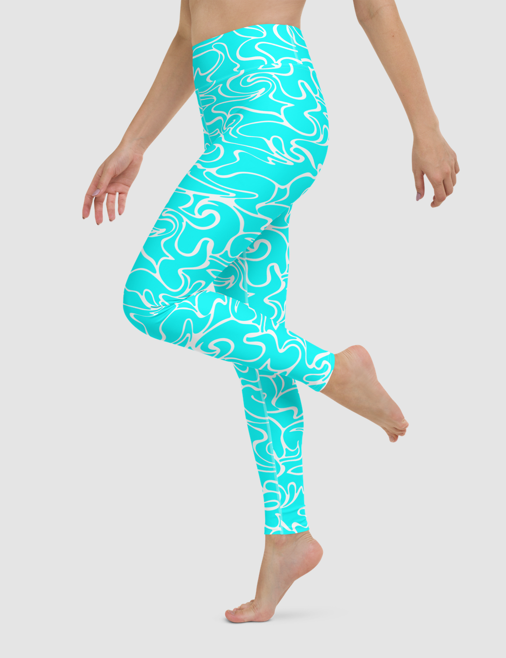 Aqua Camouflage | Women's High Waist Yoga Leggings OniTakai