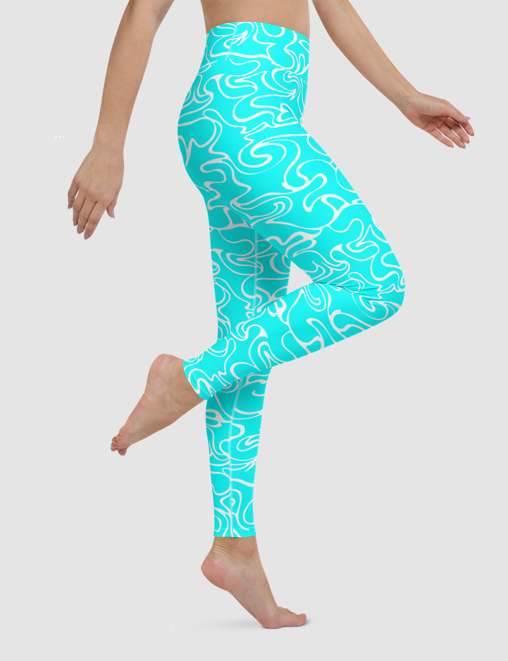 Aqua Camouflage | Women's High Waist Yoga Leggings OniTakai