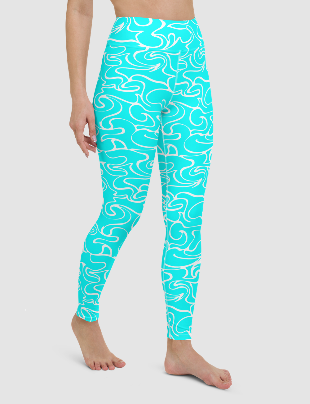 Aqua Camouflage | Women's High Waist Yoga Leggings OniTakai