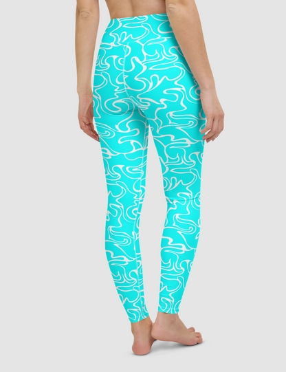 Aqua Camouflage | Women's High Waist Yoga Leggings OniTakai