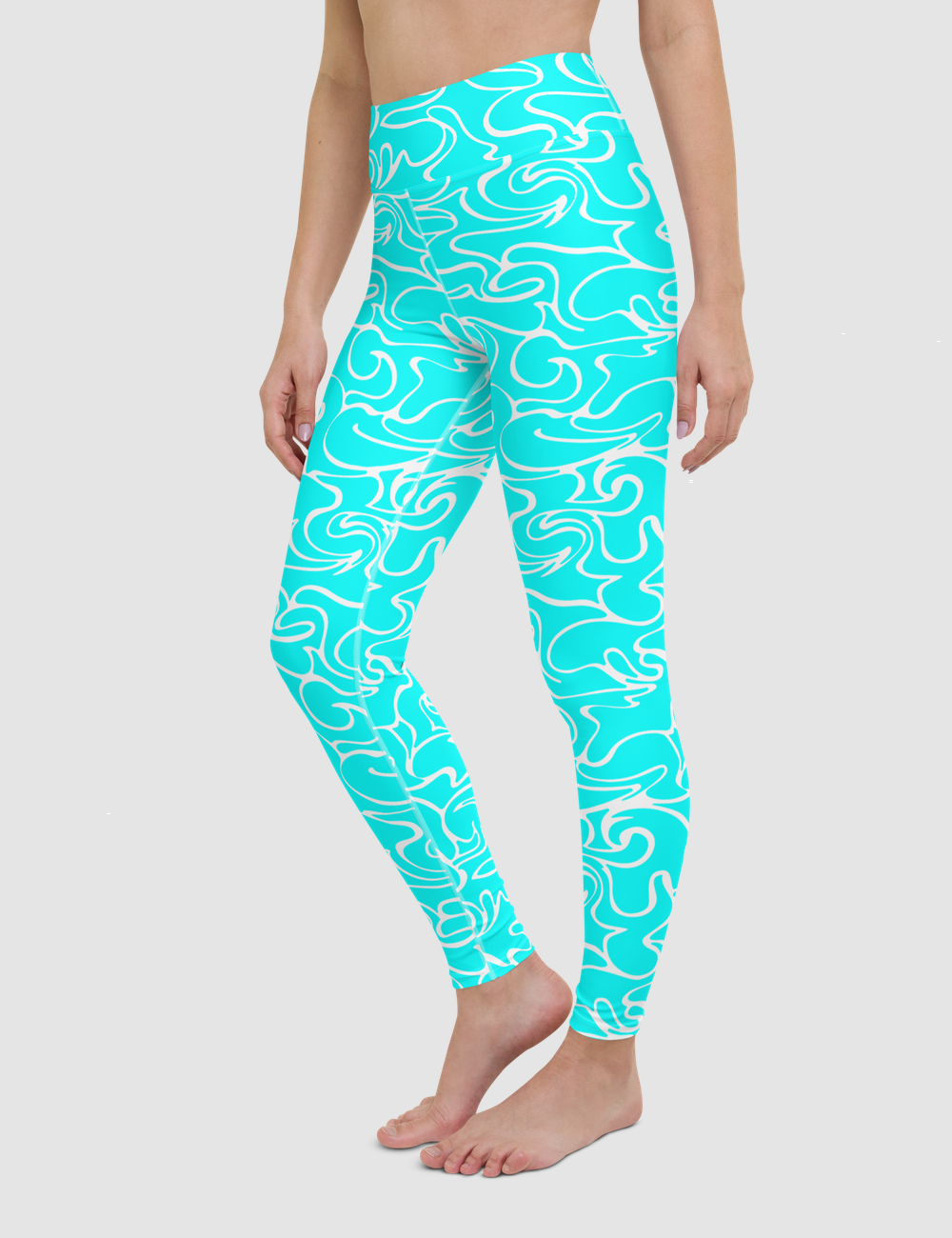 Aqua Camouflage | Women's High Waist Yoga Leggings OniTakai