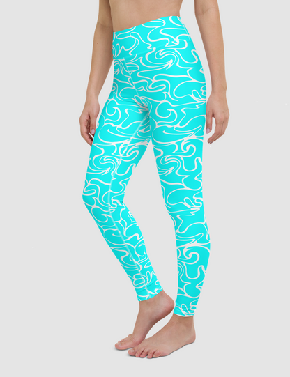 Aqua Camouflage | Women's High Waist Yoga Leggings OniTakai