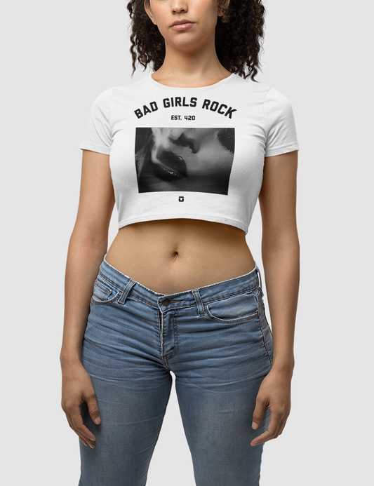 Bad Girls Rock | Women's Fitted Crop Top T-Shirt OniTakai