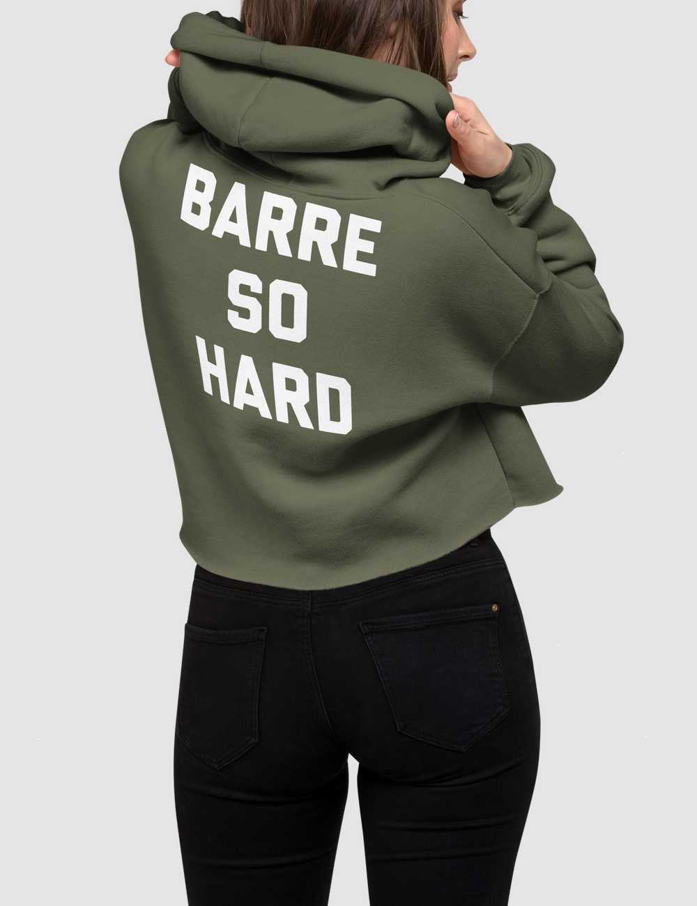 Barre So Hard | Back Print Crop Hoodie OniTakai