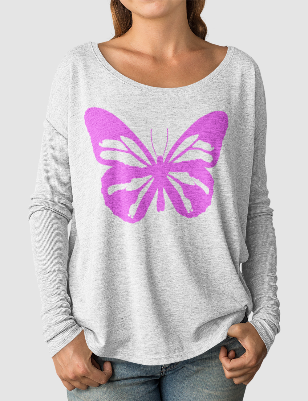 Beautiful Butterfly | Women's Flowy Long Sleeve Shirt OniTakai
