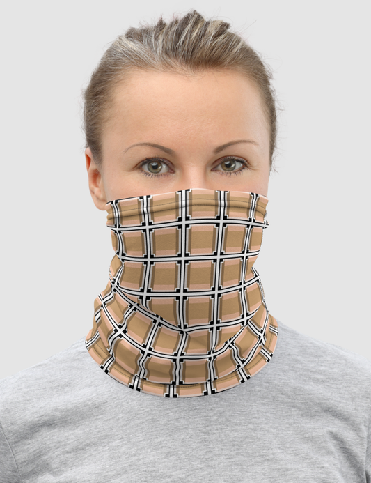 Beige Brown Plaid Pattern | Neck Gaiter Face Mask OniTakai