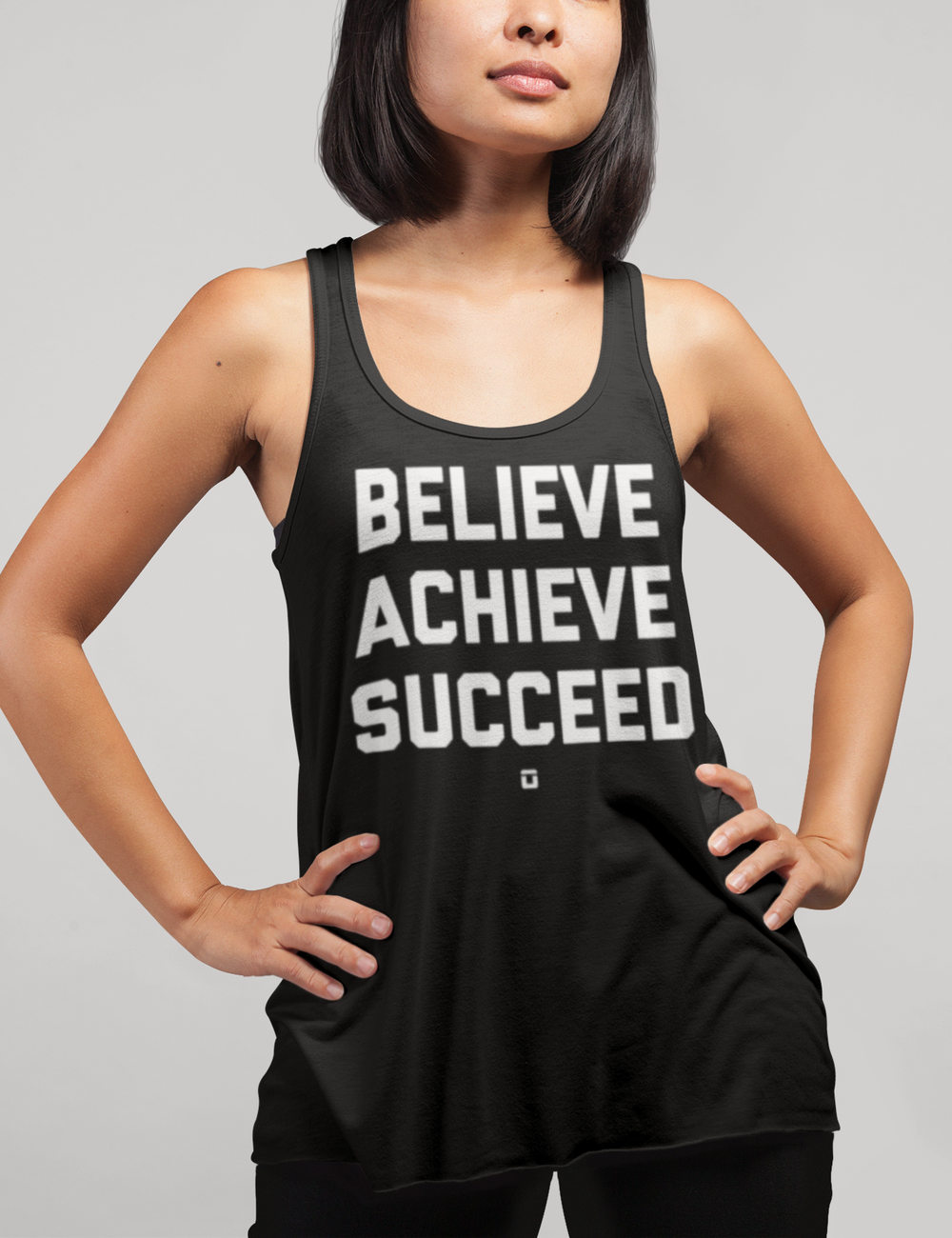 Believe Achieve Succeed | Women's Cut Racerback Tank Top OniTakai