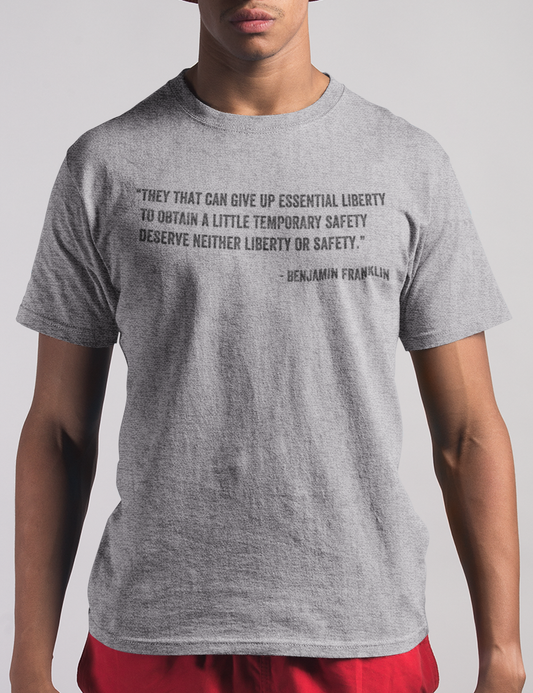 Benjamin Franklin Essential Liberty Quote | T-Shirt OniTakai
