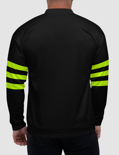 Black And Lime Triple Striped Arm Bands | Men's Lightweight Bomber Jacket OniTakai