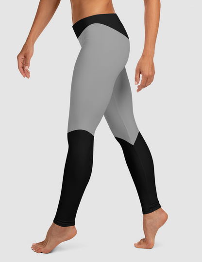 Black And Silver Double Thigh Band Print | Women's Standard Yoga Leggings OniTakai