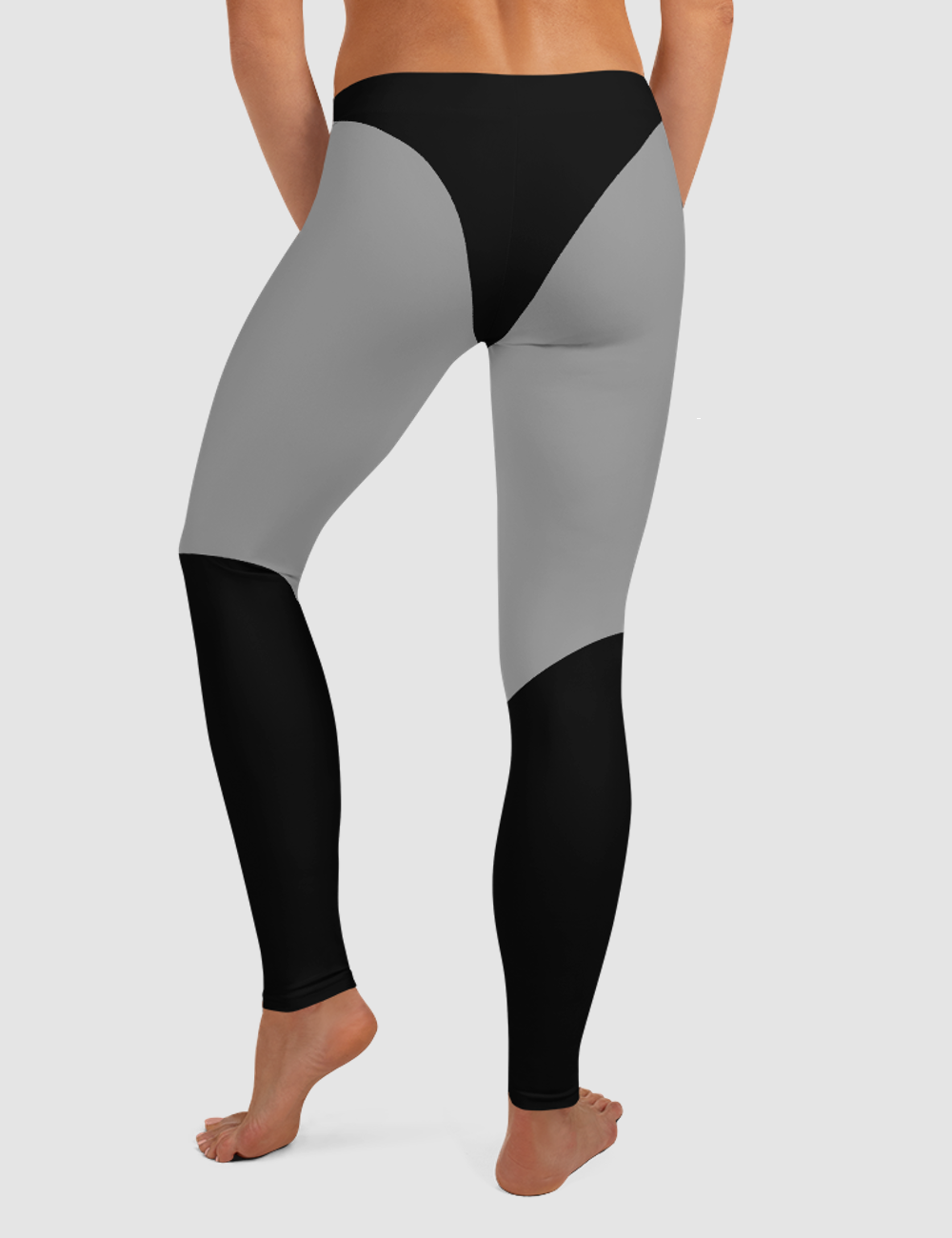 Black And Silver Double Thigh Band Print | Women's Standard Yoga Leggings OniTakai