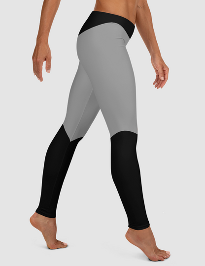 Black And Silver Double Thigh Band Print | Women's Standard Yoga Leggings OniTakai