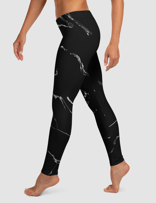 Black Marble | Women's Standard Yoga Leggings OniTakai