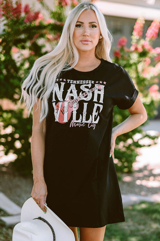 Black Nashville Music Festival Trending T-Shirt Dress OniTakai