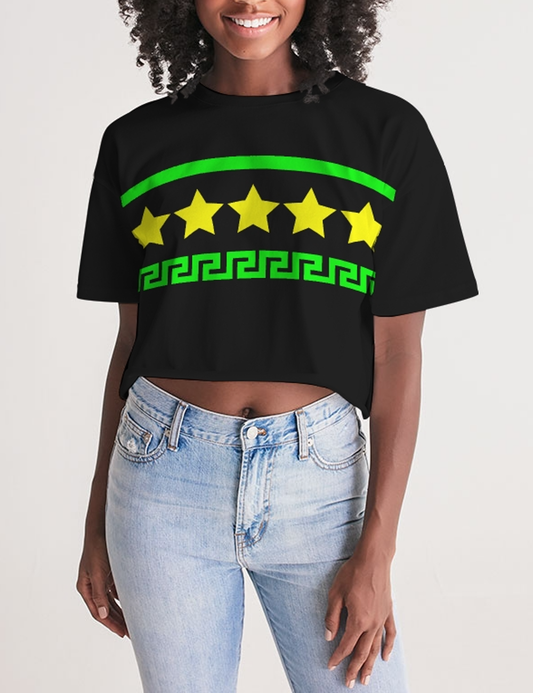 Bold Stars | Women's Oversized Crop Top T-Shirt OniTakai