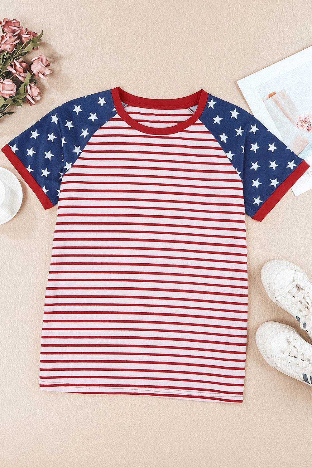 Bold and Brave Stars and Stripes USA Women's T-Shirt OniTakai