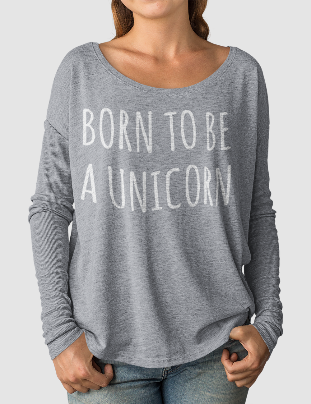 Born To Be A Unicorn | Women's Flowy Long Sleeve Shirt OniTakai