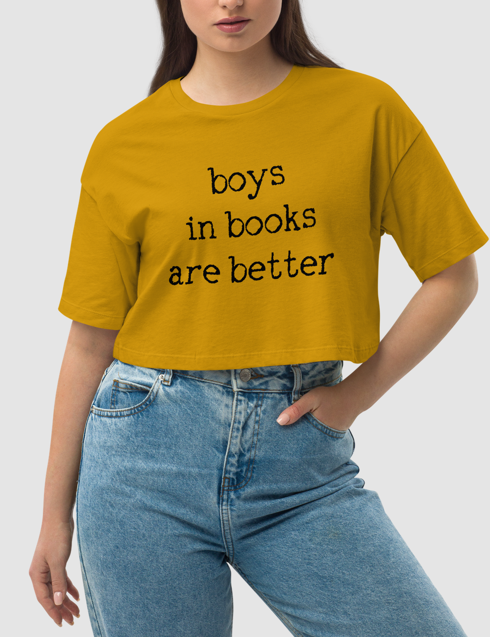 Boys In Books Are Better | Women's Loose Fit Crop Top T-Shirt OniTakai