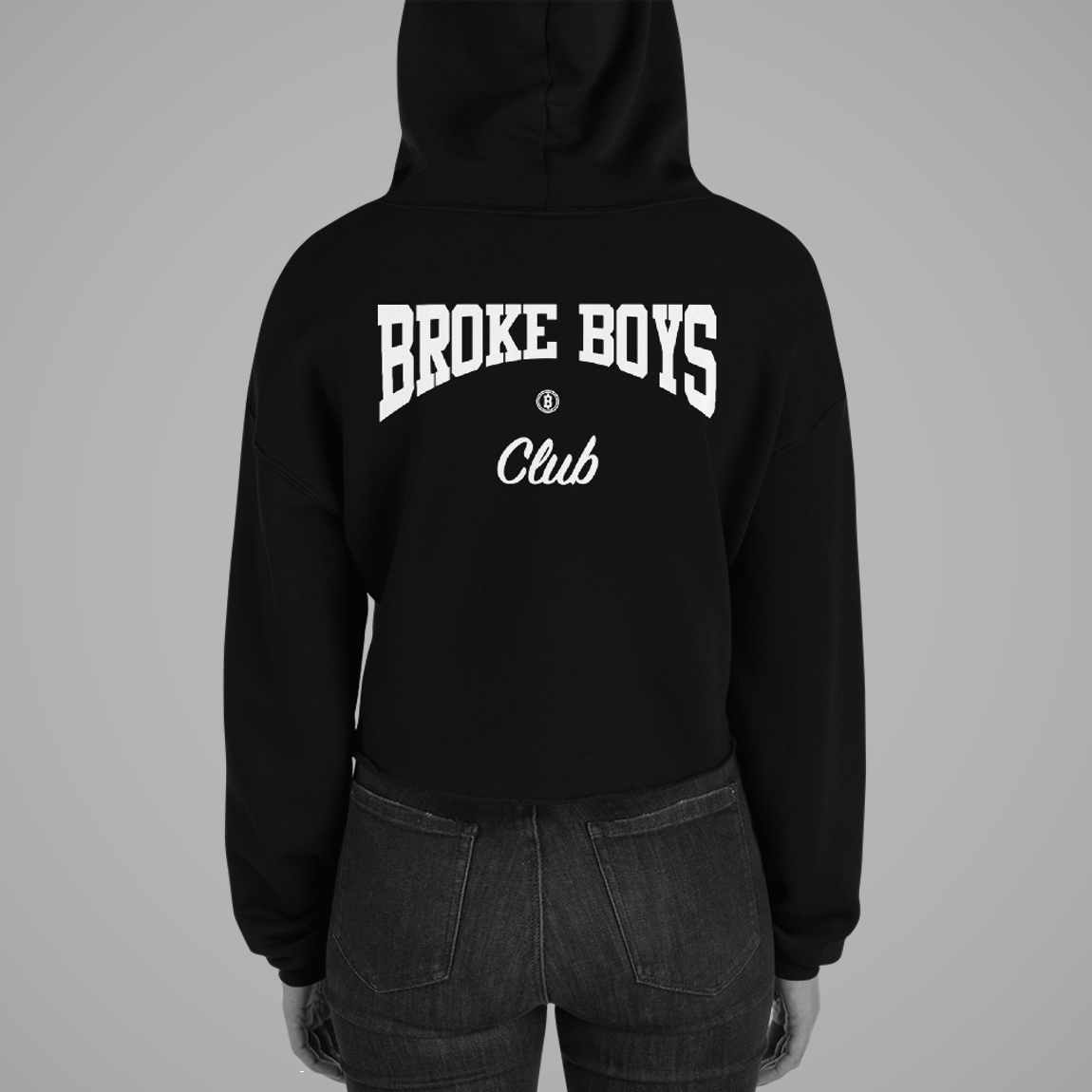 Broke Boys Club | Back Print Crop Hoodie OniTakai