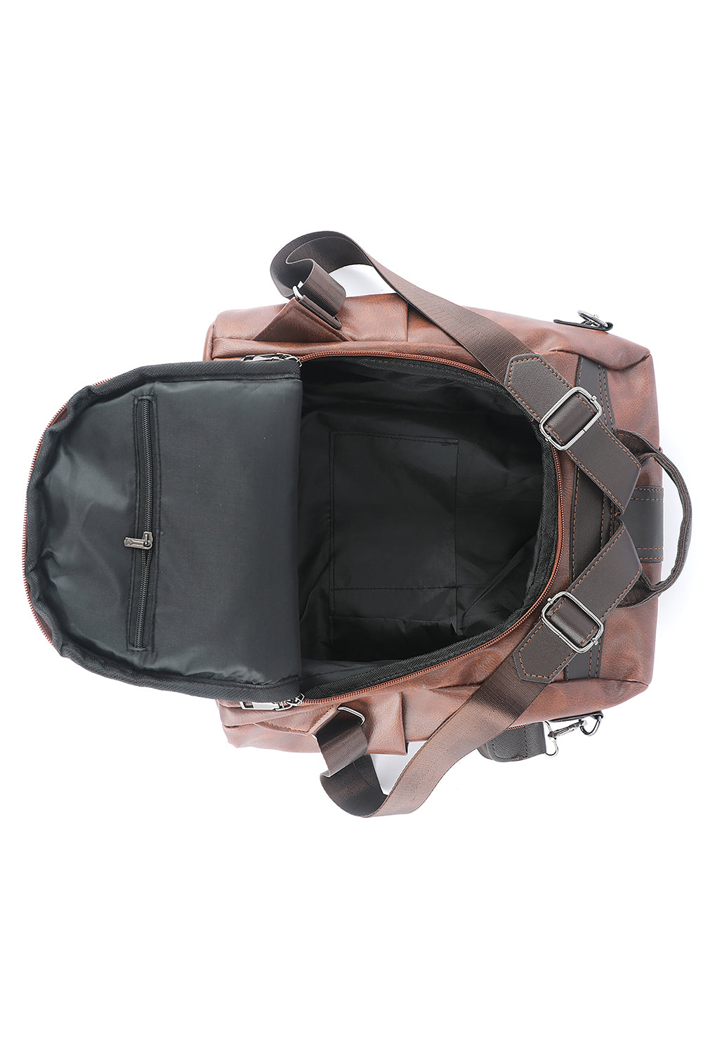 Brown Multifunctional Retro Faux Leather Backpack OniTakai