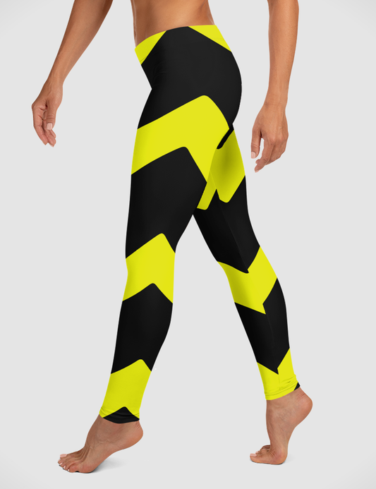 Bumblebee Chevron | Women's Standard Yoga Leggings OniTakai