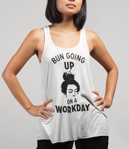 Bun Going Up On A Workday | Women's Cut Racerback Tank Top OniTakai