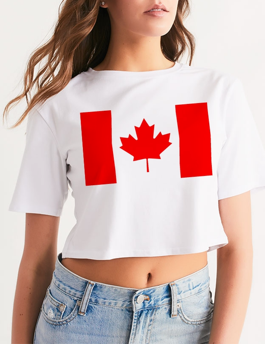 Canadian Flag | Women's Relaxed Crop Top T-Shirt OniTakai