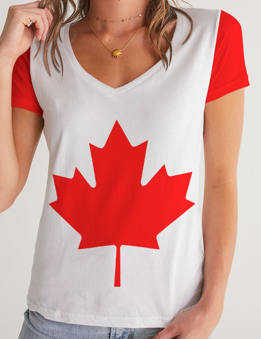 Canadian Flag | Women's V-Neck T-Shirt OniTakai