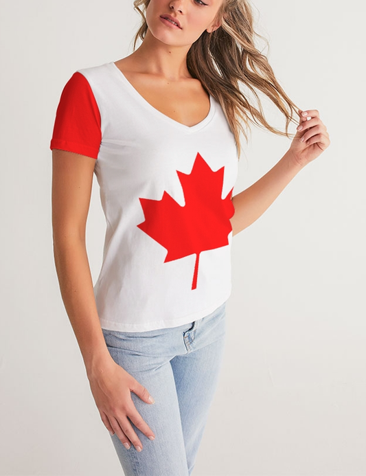 Canadian Flag | Women's V-Neck T-Shirt OniTakai