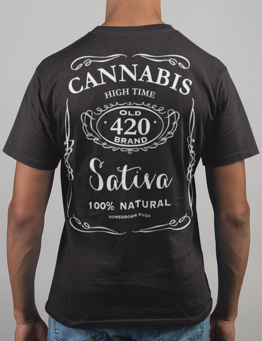 Cannabis 420 Whiskey Style | Back Print T-Shirt OniTakai