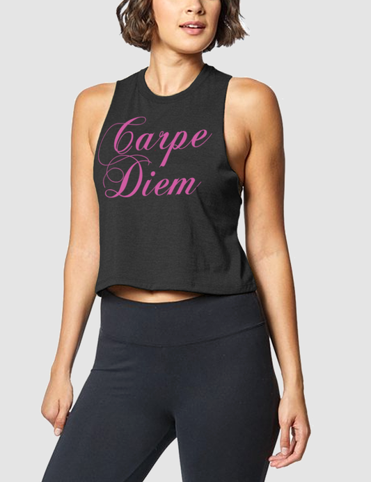 Carpe Diem | Women's Sleeveless Racerback Cropped Tank Top OniTakai