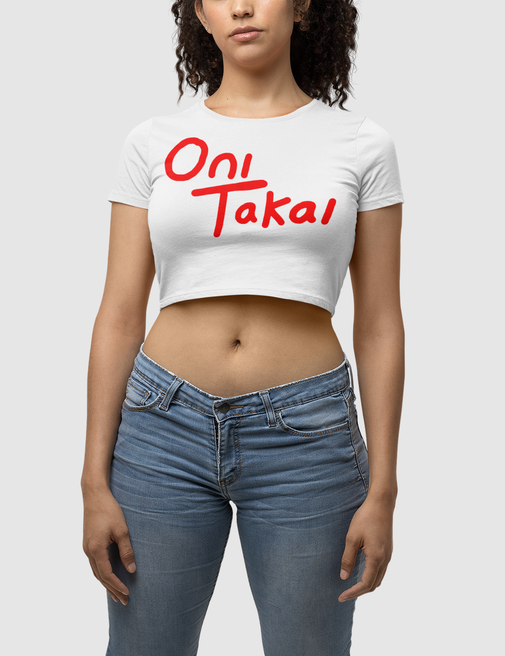 Casual OniTakai Women's Fitted Crop Top T-Shirt OniTakai