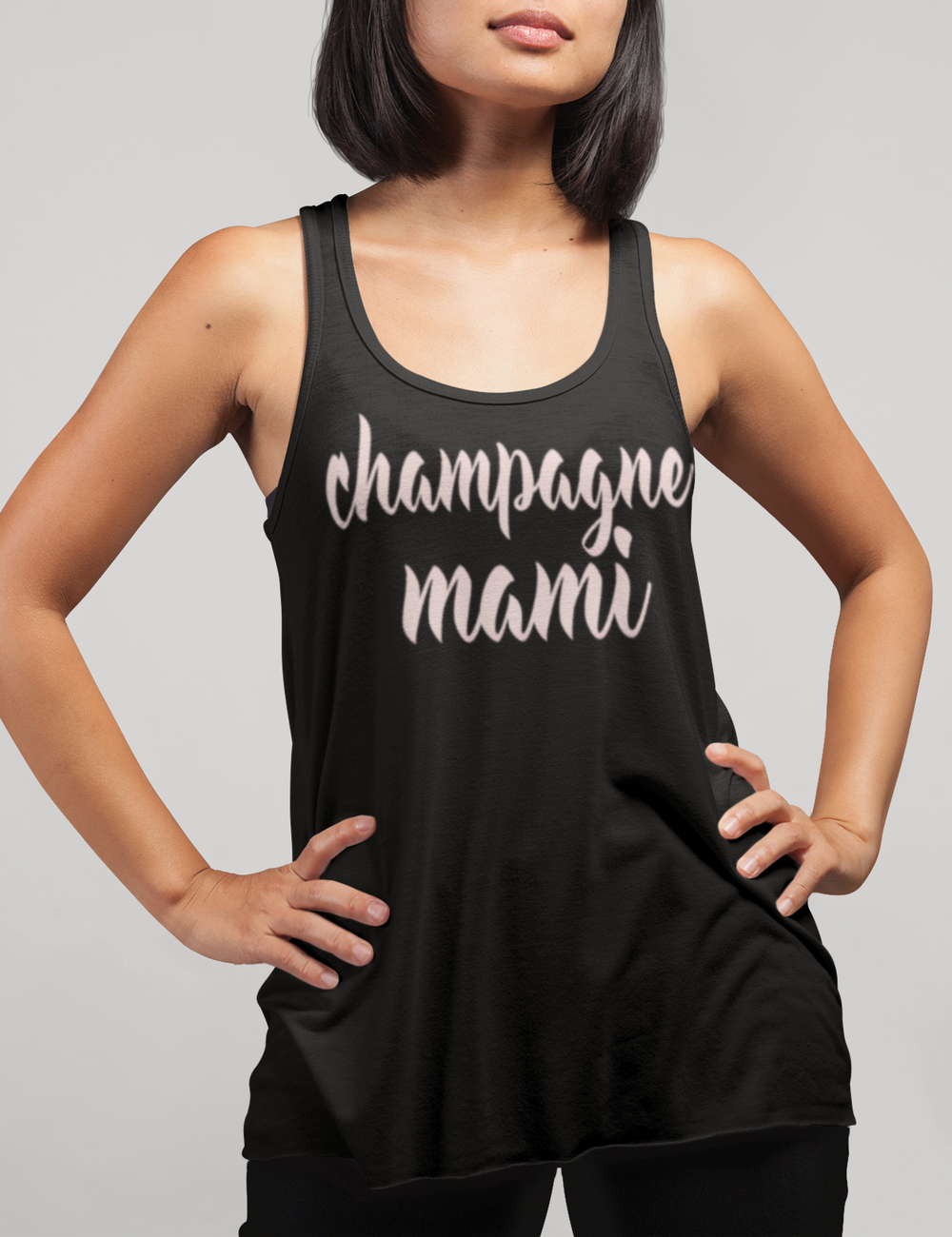 Champagne Mami | Women's Cut Racerback Tank Top OniTakai