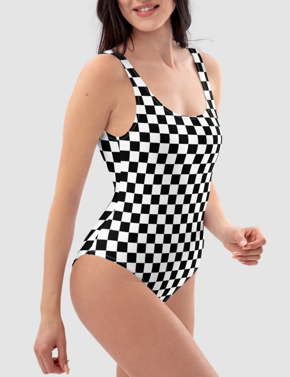 Checkered Classic Women's One-Piece Swimsuit OniTakai