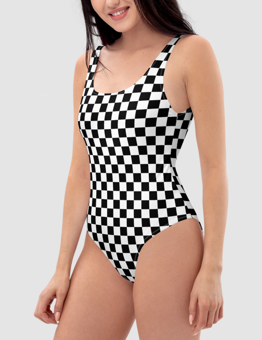 Checkered Classic Women's One-Piece Swimsuit OniTakai