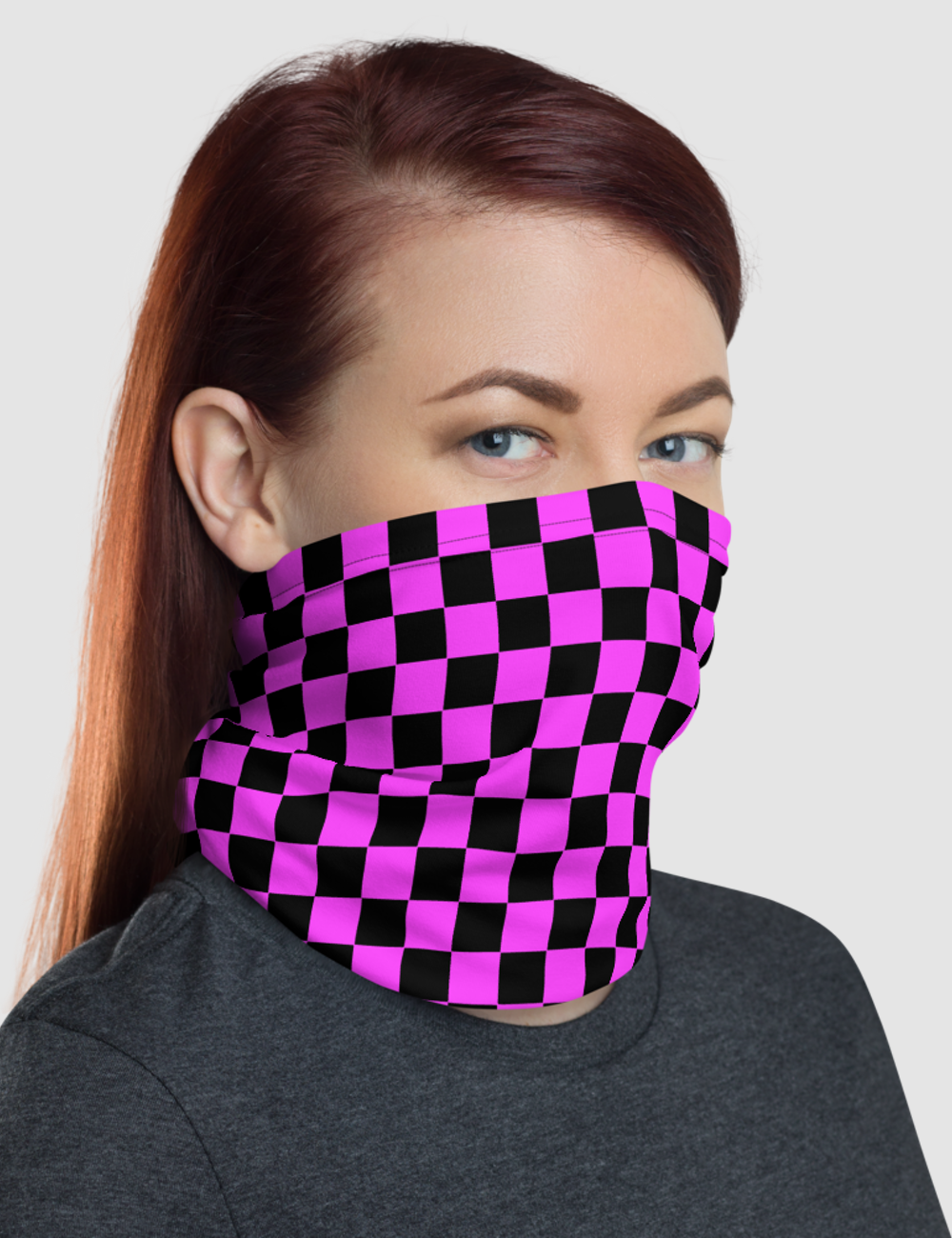 Checkered Magenta | Neck Gaiter Face Mask OniTakai