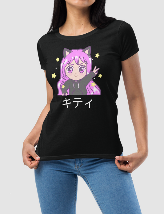 Chibi Kitty Girl | Women's Fitted T-Shirt OniTakai