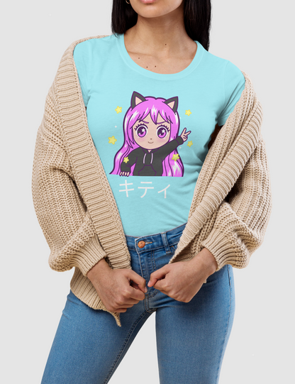 Chibi Kitty Girl | Women's Fitted T-Shirt OniTakai