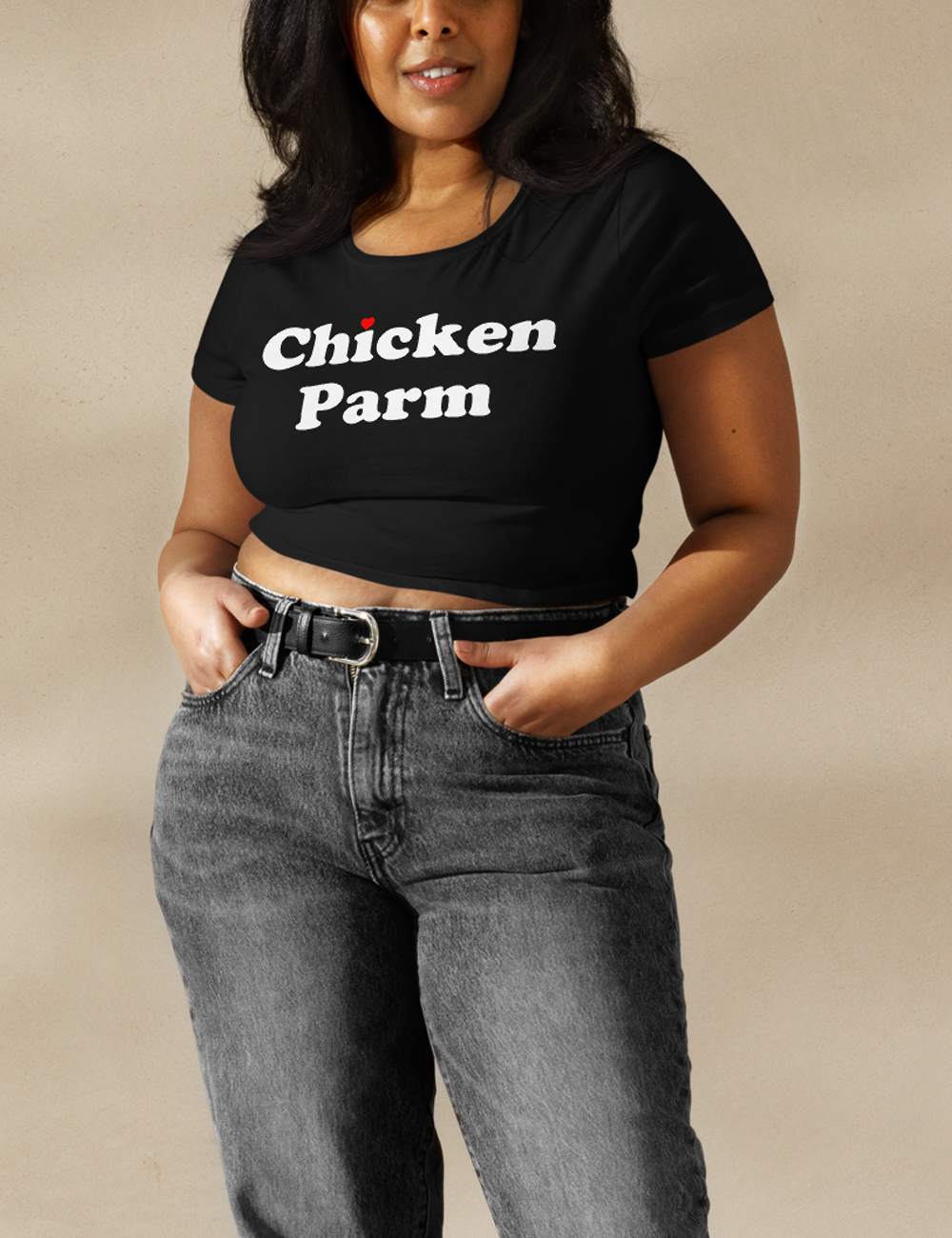 Chicken Parm Women's Fitted Crop Top T-Shirt OniTakai