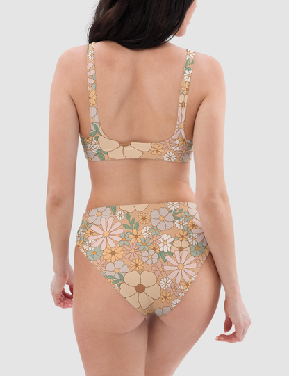 Classic Boho Floral Print Women's Essential High-Waisted Bikini OniTakai