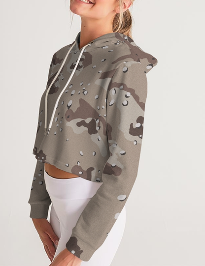 Classic Desert Storm Camouflage Print | Women's Premium Cropped Hoodie OniTakai