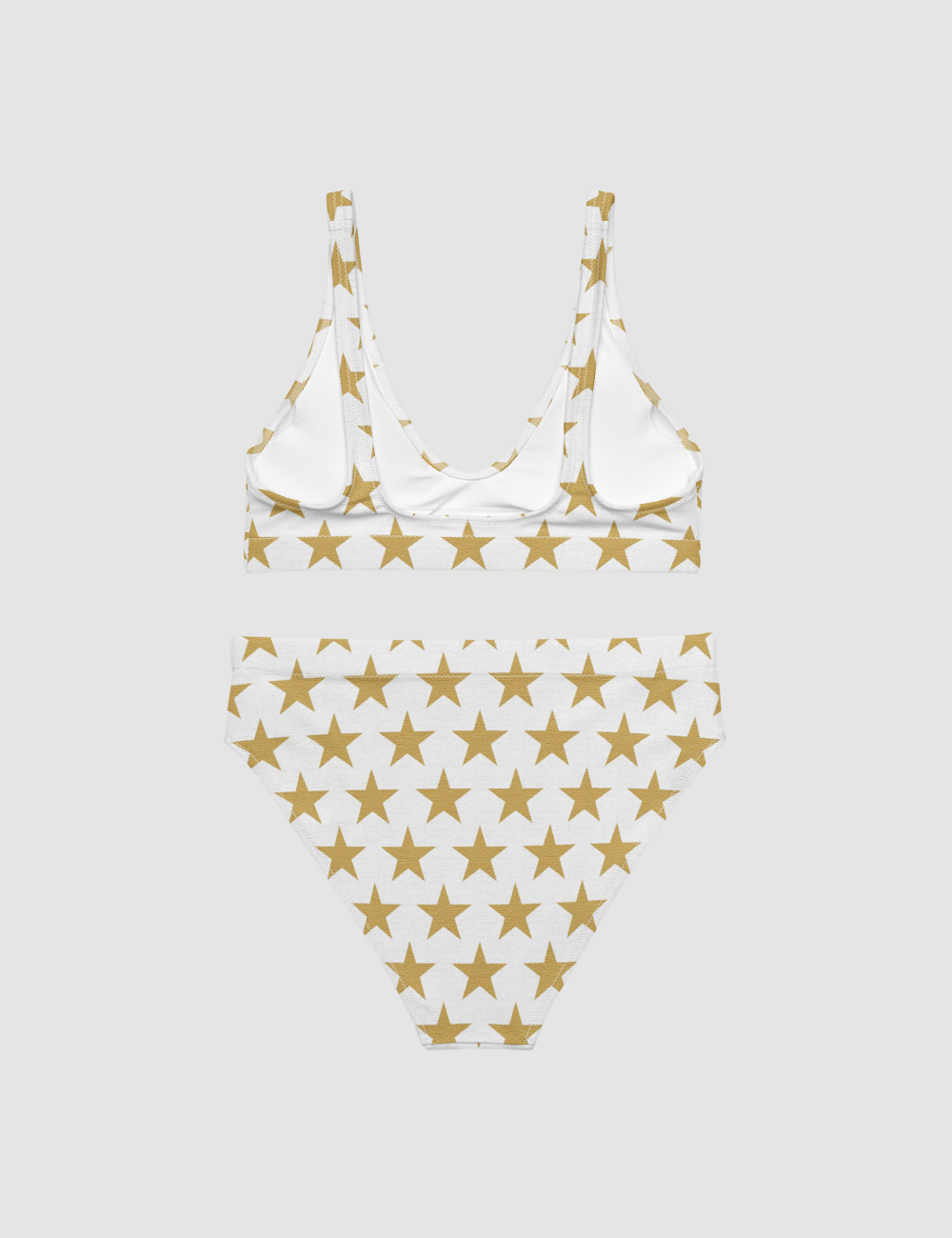 Classic Gold Star Pattern | Women's Essential High-Waisted Bikini OniTakai