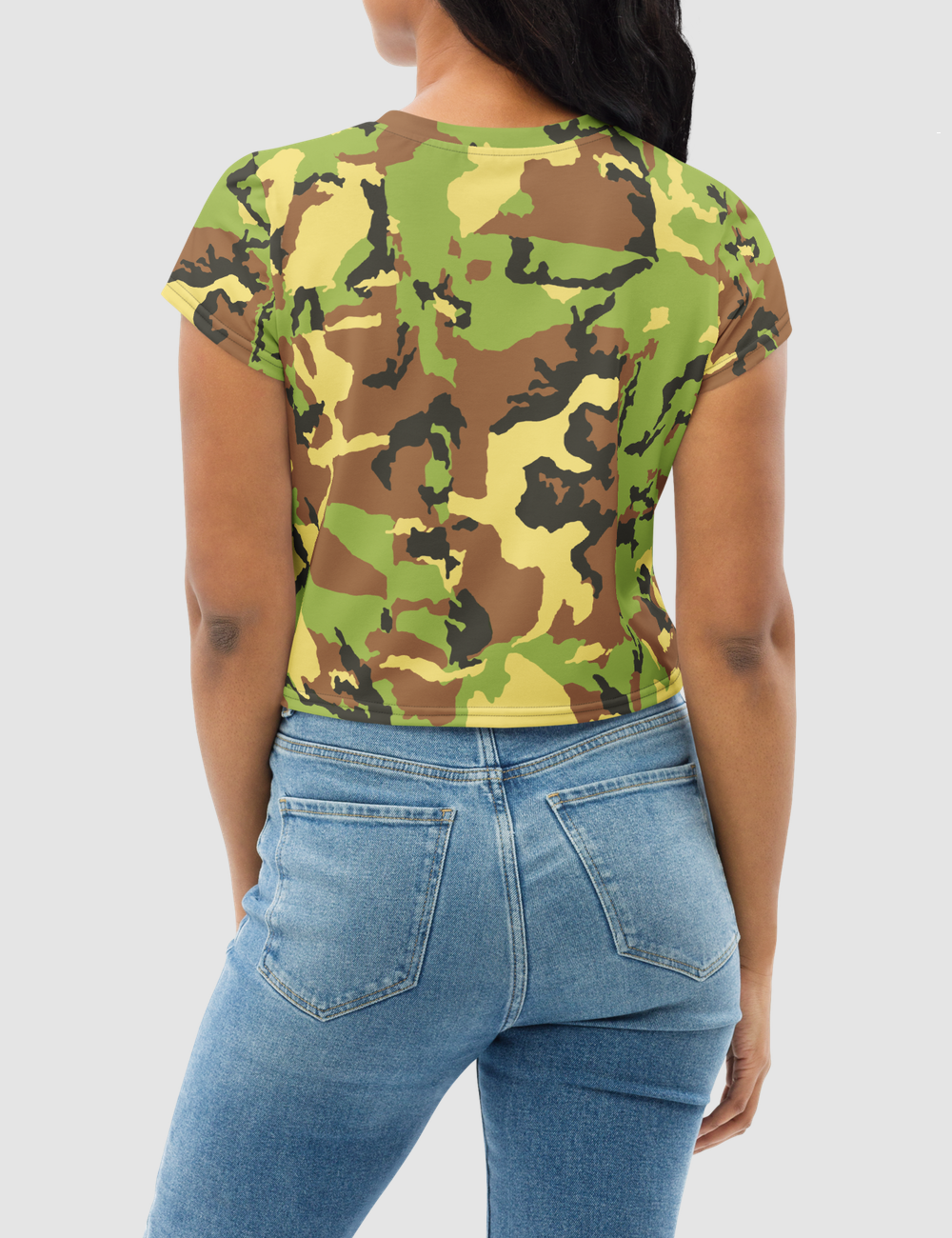 Classic Green Camo | Women's Sublimated Crop Top T-Shirt OniTakai