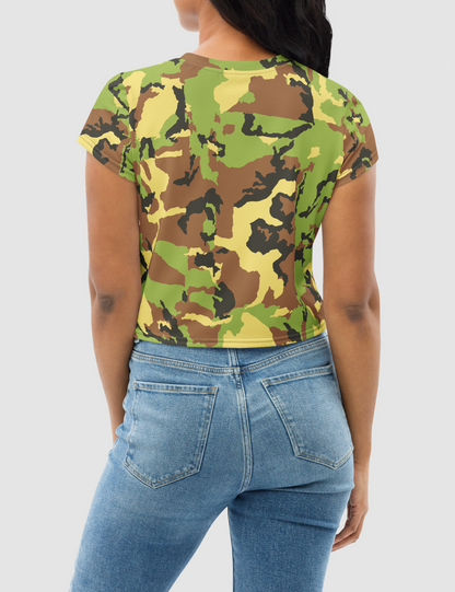 Classic Green Camo | Women's Sublimated Crop Top T-Shirt OniTakai