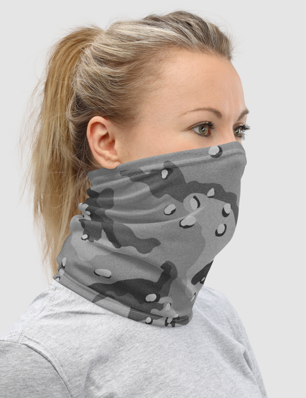 Classic Grey Desert Storm Camouflage Print | Neck Gaiter Face Mask OniTakai