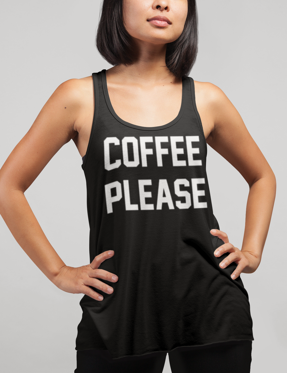 Coffee Please | Women's Cut Racerback Tank Top OniTakai