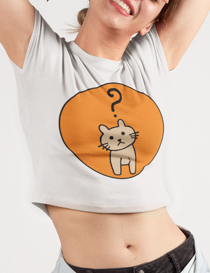 Confused Cat | Crop Top T-Shirt OniTakai