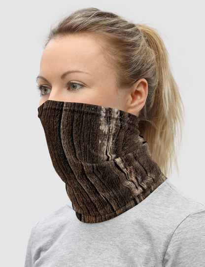 Cracked Brown Wood Texture | Neck Gaiter Face Mask OniTakai